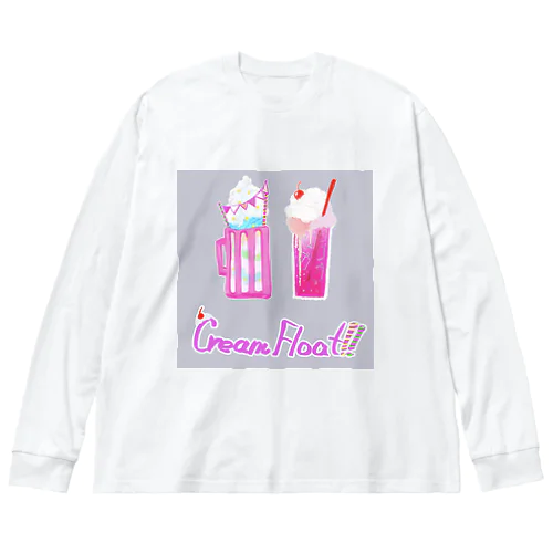 ピンクのクリームソーダ ビッグシルエットロングスリーブTシャツ