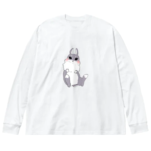 グレーうさぎ Big Long Sleeve T-Shirt