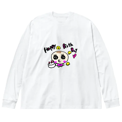 ゆるかわベビーの天使ちゃんハッピーバースデーVersion Big Long Sleeve T-Shirt