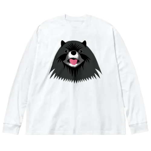 ワイルド黒ポメ　 Big Long Sleeve T-Shirt