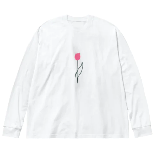 蛍光pink ビッグシルエットロングスリーブTシャツ