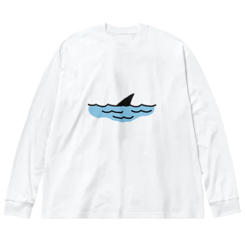 サメ ビッグシルエットロングスリーブTシャツ