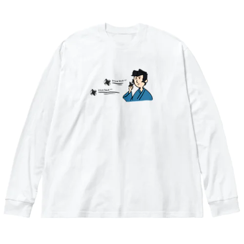 もみあげ手裏剣 ビッグシルエットロングスリーブTシャツ