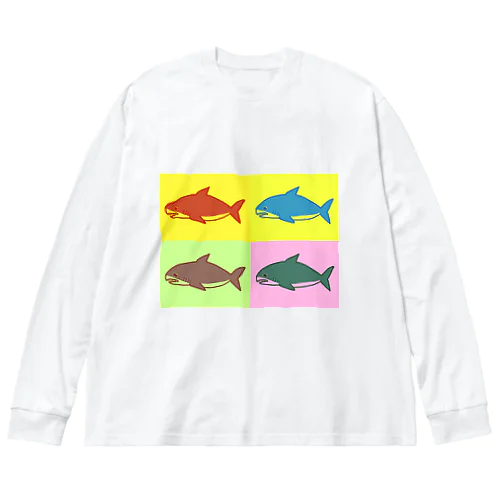 どこか切ないサメ アーティスト風ver. Big Long Sleeve T-Shirt