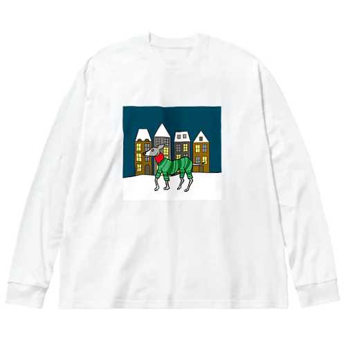 クリスマスの街とイタグレ Big Long Sleeve T-Shirt