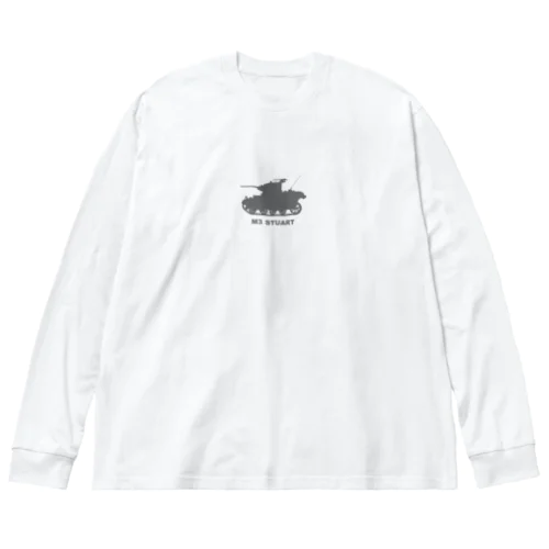 M3軽戦車スチュアート（グレー） ビッグシルエットロングスリーブTシャツ