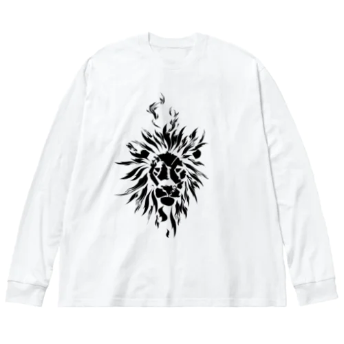 燃えるライオン Big Long Sleeve T-Shirt