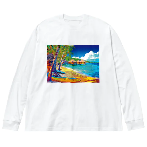 ボラボラ島の水上バンガロー Big Long Sleeve T-Shirt