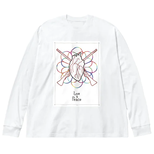 love&peace ビッグシルエットロングスリーブTシャツ