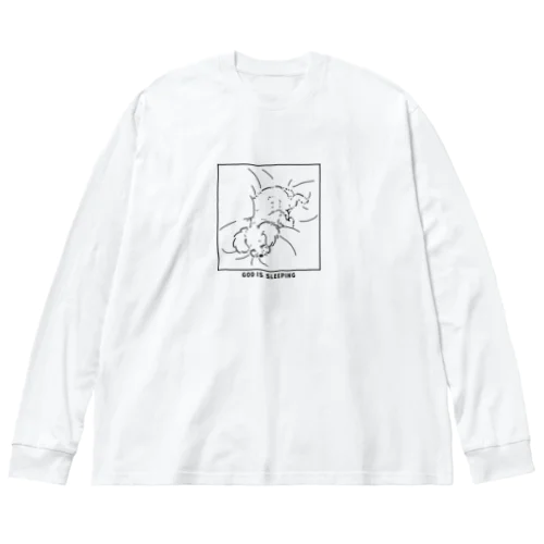 寝ているトイプードル ビッグシルエットロングスリーブTシャツ