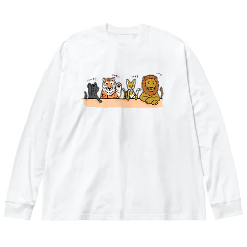 アニマル部ネコ科 ビッグシルエットロングスリーブTシャツ