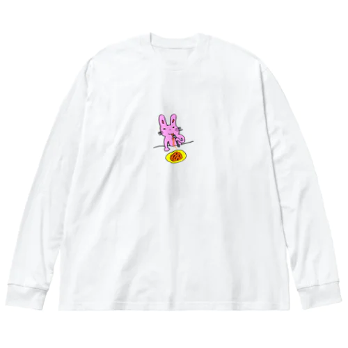 お絵描き「パスタ食べるウサギ」 Big Long Sleeve T-Shirt