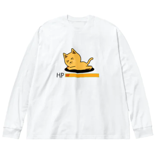 瀕死猫 ビッグシルエットロングスリーブTシャツ