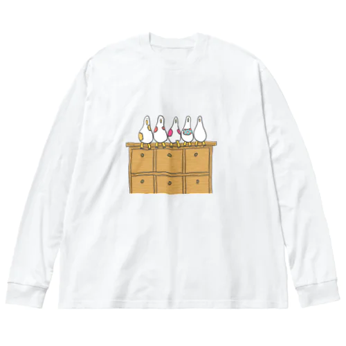 補修された鳥形 Big Long Sleeve T-Shirt