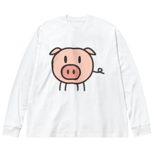 ブタさん Big Long Sleeve T-Shirt