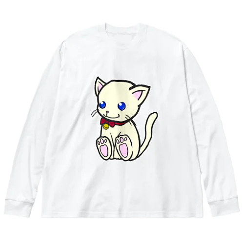 白猫 루즈핏 롱 슬리브 티셔츠
