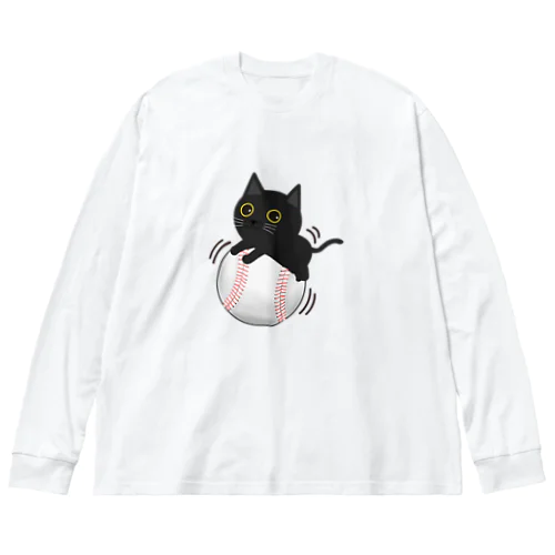 野球猫 ビッグシルエットロングスリーブTシャツ