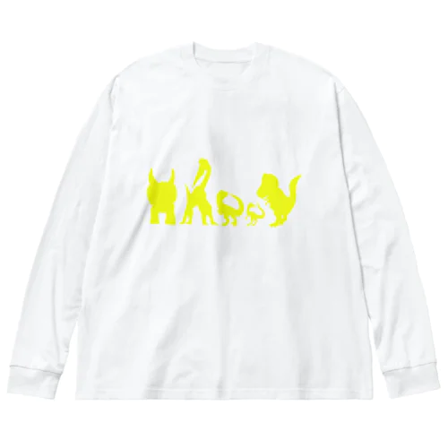 HAPPY☆恐竜　黄 Big Long Sleeve T-Shirt