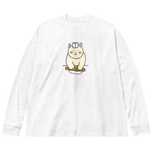 蕎麦打ちねこ ビッグシルエットロングスリーブTシャツ