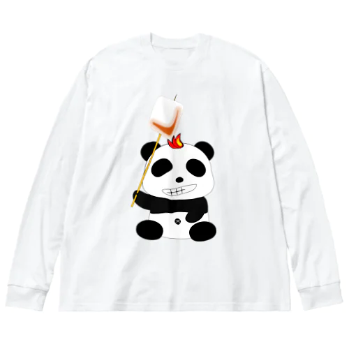 焚き火パンダ 루즈핏 롱 슬리브 티셔츠