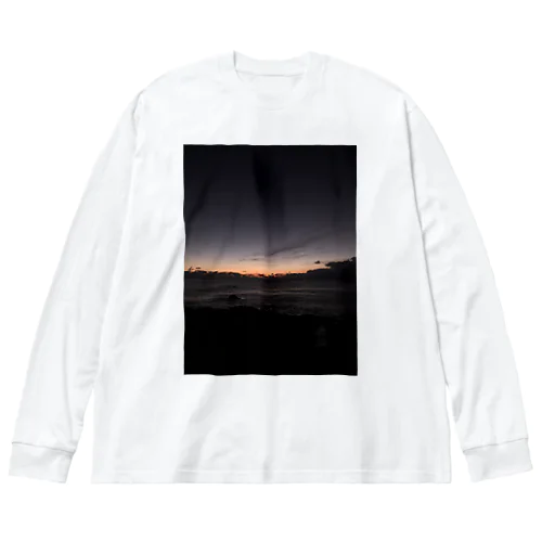 日の出前の景色 ビッグシルエットロングスリーブTシャツ