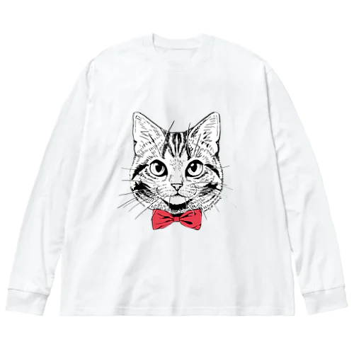 赤蝶ネクタイの猫 Big Long Sleeve T-Shirt