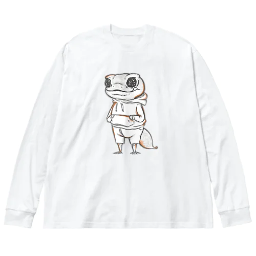 ナメハダタマオヤモリさん ビッグシルエットロングスリーブTシャツ