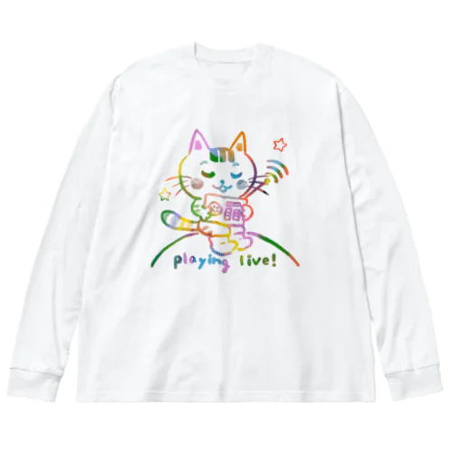 kirakiraにゃんぴー ビッグシルエットロングスリーブTシャツ