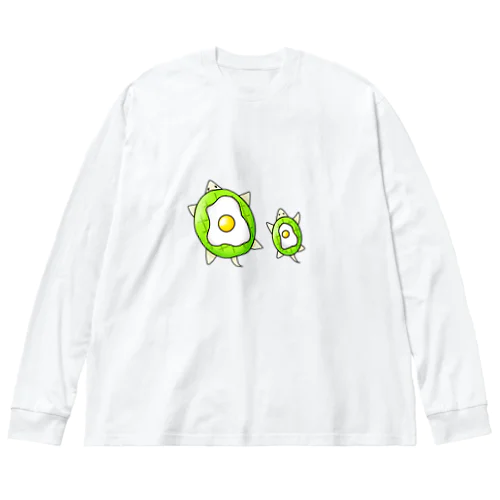 カオスな生き物図鑑　目玉焼き亀 Big Long Sleeve T-Shirt