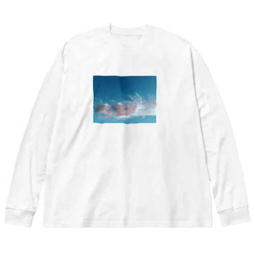 pink clouds 雲 ビッグシルエットロングスリーブTシャツ