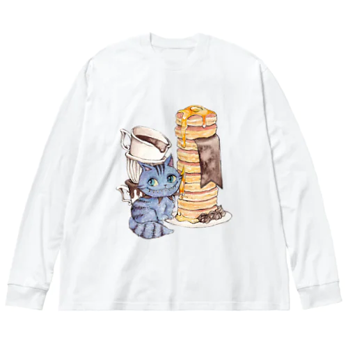 不思議の国のアリス×チョコレート／チェシャ猫ホットケーキ Big Long Sleeve T-Shirt