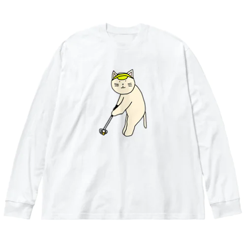 ゴルファーねこ ビッグシルエットロングスリーブTシャツ