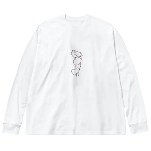 初めての4歳の似顔絵 ビッグシルエットロングスリーブTシャツ