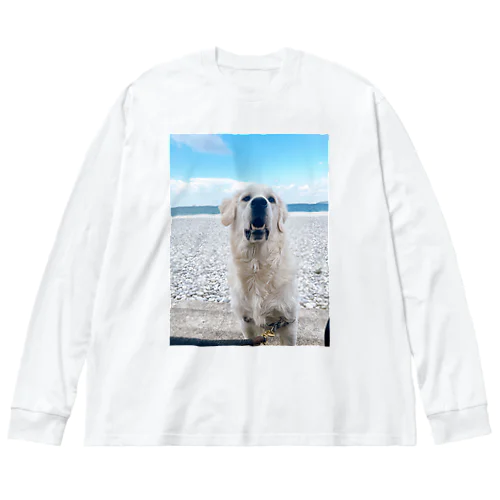 おっきいしろいぬ。 Big Long Sleeve T-Shirt