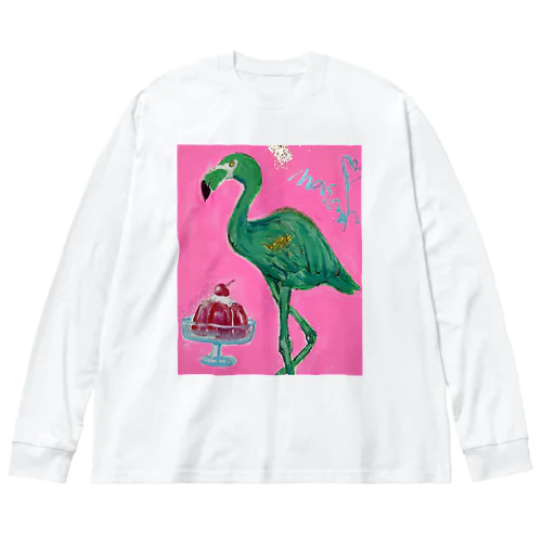 緑のフラミンゴ Big Long Sleeve T-Shirt