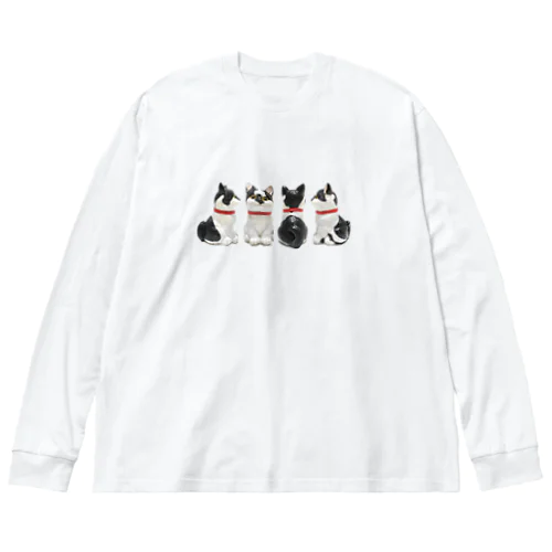 【1匹】前後左右 Big Long Sleeve T-Shirt