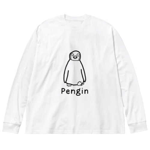 Pengin (ペンギン) 黒デザイン Big Long Sleeve T-Shirt