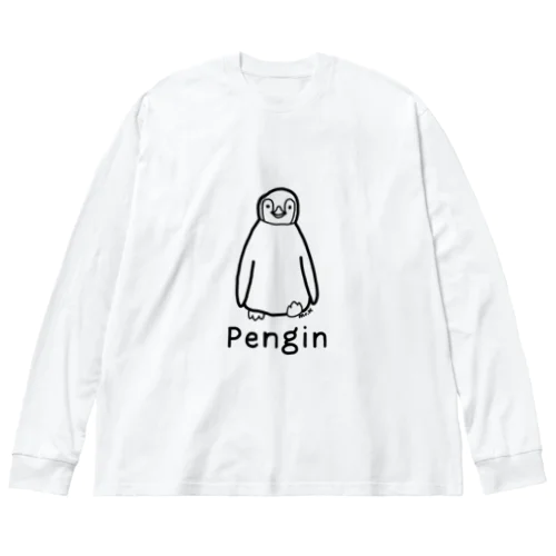 Pengin (ペンギン) 黒デザイン ビッグシルエットロングスリーブTシャツ