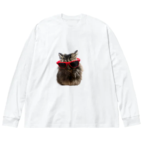 Neconeko SORA-kun サングラスRED Big Long Sleeve T-Shirt