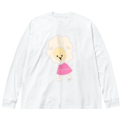 ヒツジサン(ponchozoo) ビッグシルエットロングスリーブTシャツ