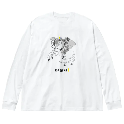 偉人 × BEER（ナポレオン）黒線画 Big Long Sleeve T-Shirt