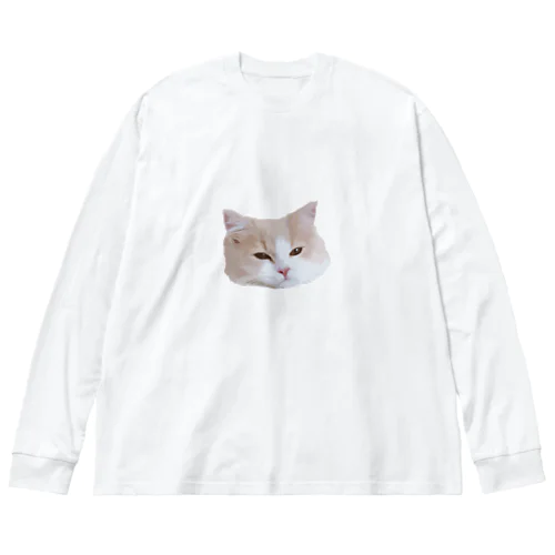 お昼寝ネコチャン_顔だけ_うとうとバージョン Big Long Sleeve T-Shirt