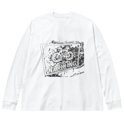 PARKING（モノクロver.） ビッグシルエットロングスリーブTシャツ