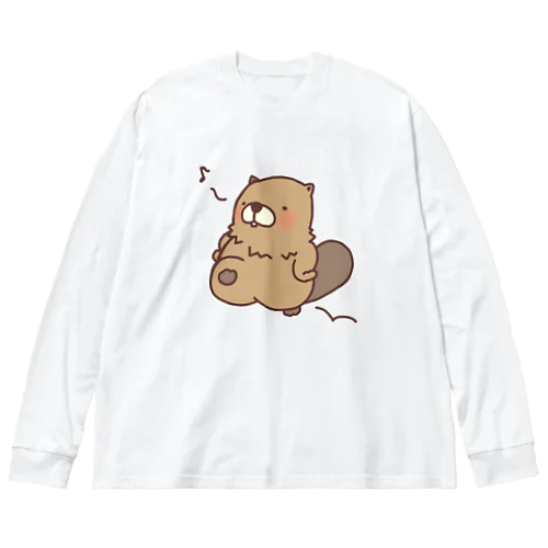 スキップするビーバー Big Long Sleeve T-Shirt