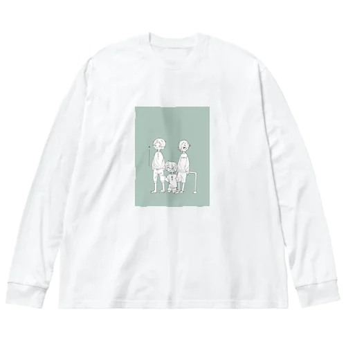 3人男子 Big Long Sleeve T-Shirt