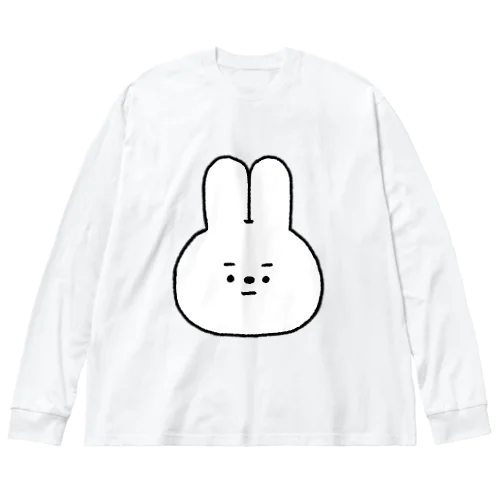 量産うさぎ まゆげ ver.ホワイト Big Long Sleeve T-Shirt