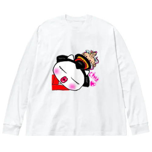 舞妓ねこ　接吻 Big Long Sleeve T-Shirt