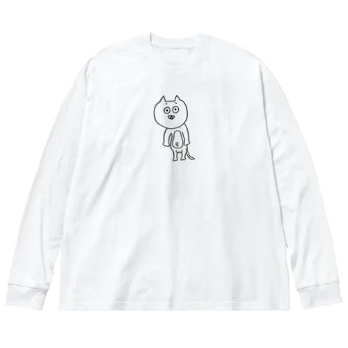 くず猫（小） ビッグシルエットロングスリーブTシャツ