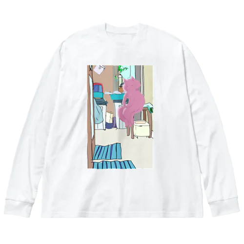 朝日が眩しいねこ Big Long Sleeve T-Shirt