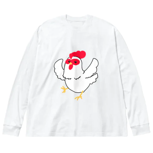 ニワトリさん（一羽） ビッグシルエットロングスリーブTシャツ